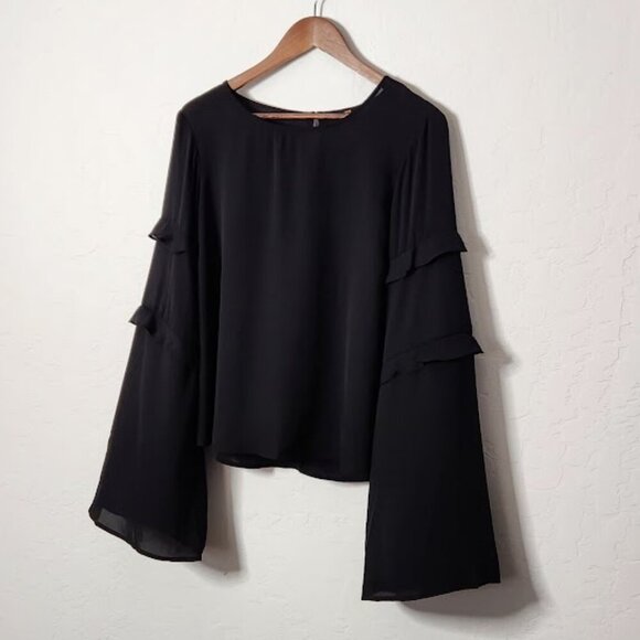 Stetson Women's Sheer Flare Sleeve Blouse Size Large - Picture 3 of 6